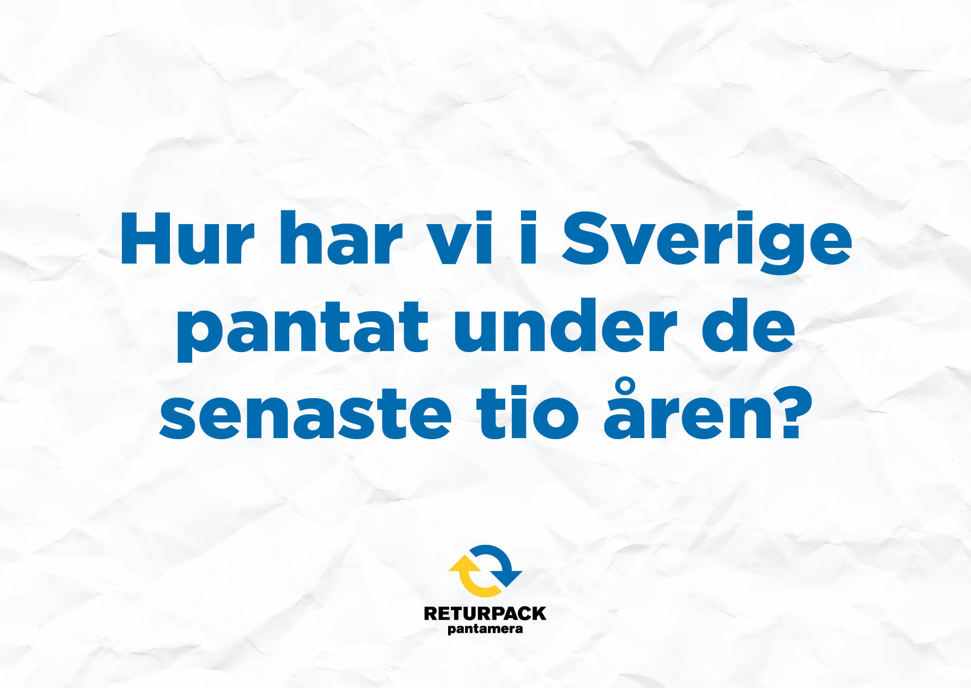 Identx har skapar pantrapporten för Returpack/Pantamera