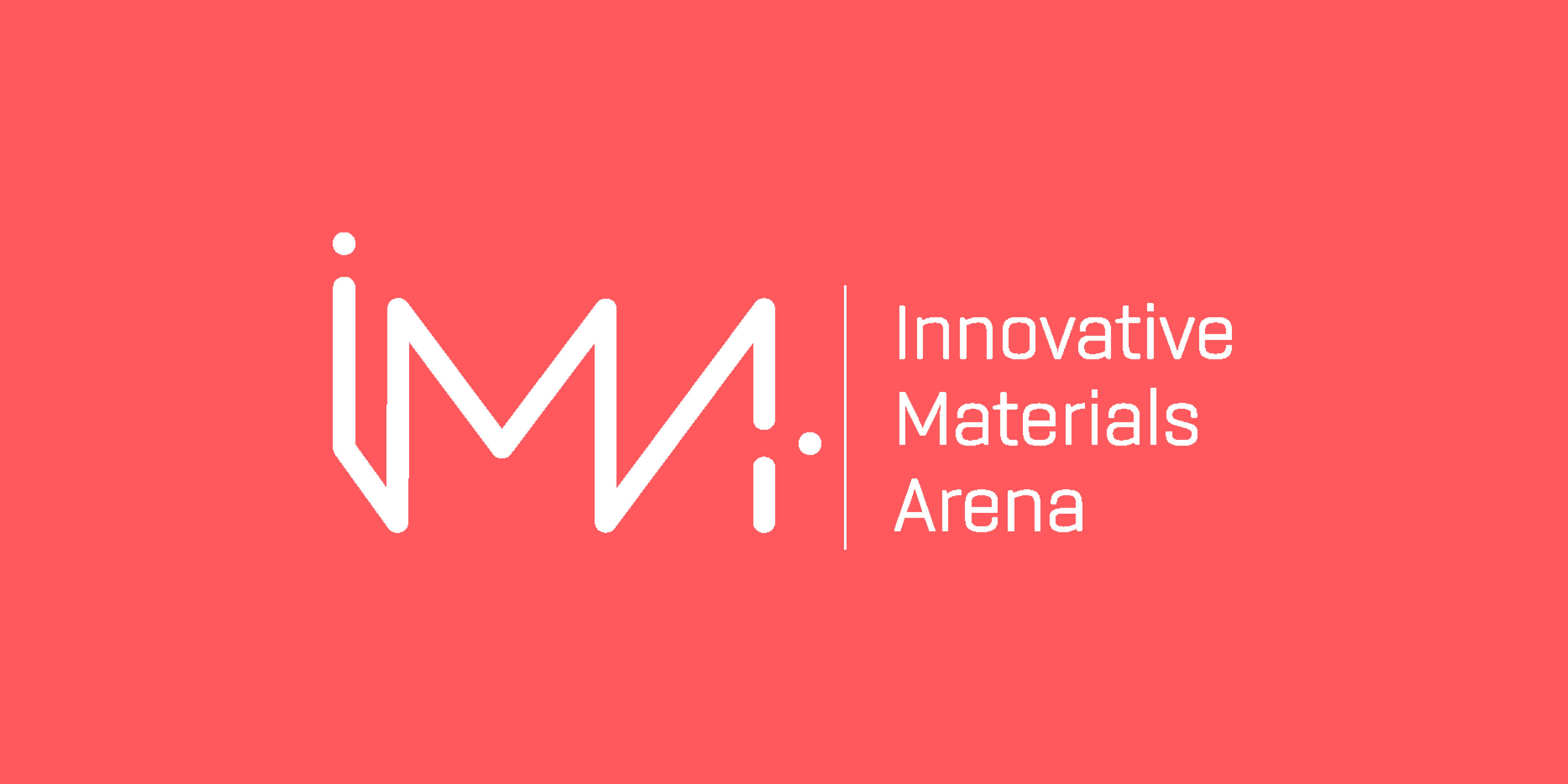 Logotyp för IMA - Innovatie Materials Arena, röd bakrund