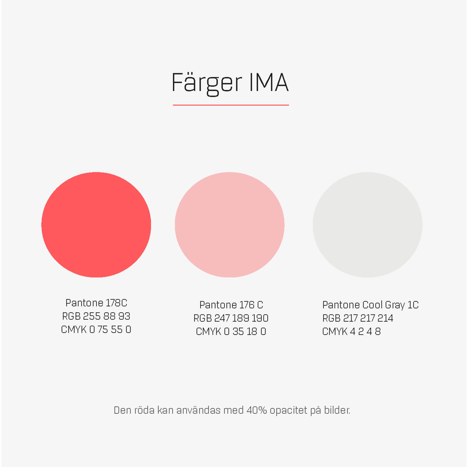 Färger ur den grafiska profilen för IMA - Innovatie Materials Arena