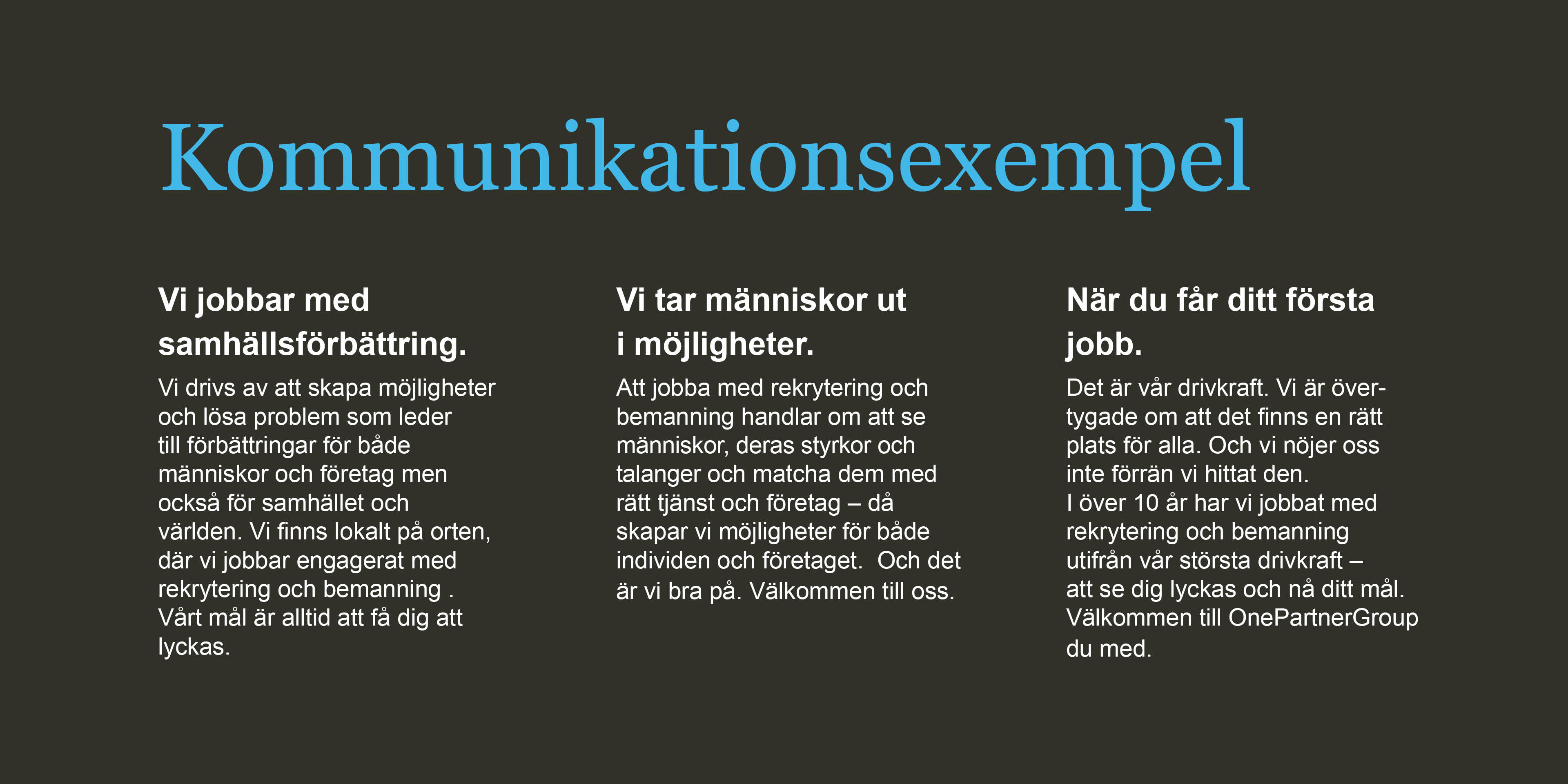 Kommunikationsexempel - Identx håller workshop med OnePartnerGroup